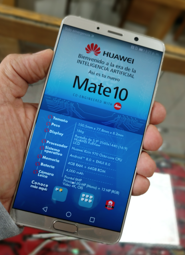 Huawei Mate 10 (Foto Orlando Gomez)