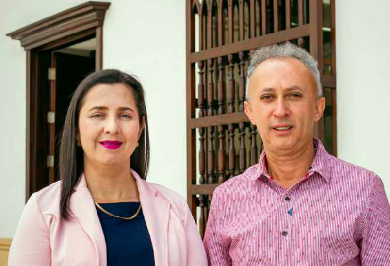 Lucelly Jaramillo Jaramillo y Luis Norberto Rodríguez Londoño, directivos de Cooabejorral