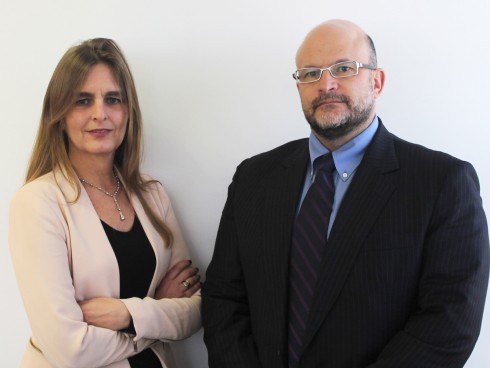 María Eugenia Hermelo, gerente regional de IBM y Hernando Abisambra, gerente de Cognitiva Colombia.